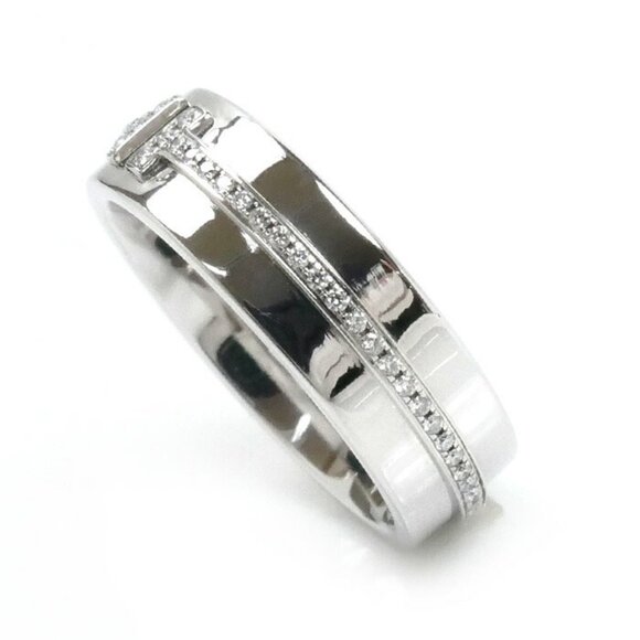 TIFFANY & CO. 18k White Gold Diamond Ring - Picture 2 of 7